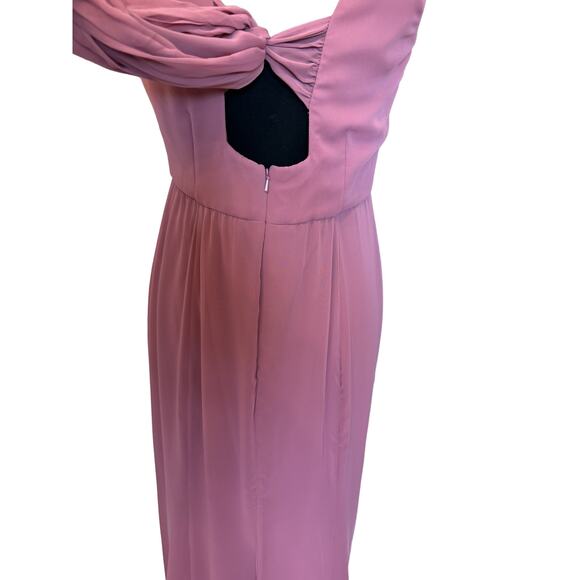 New ~ SOCIAL BRIDESMAIDS ~ Sleeveless Tie Back Chiffon Trumpet Gown Size 8 - Picture 6 of 9
